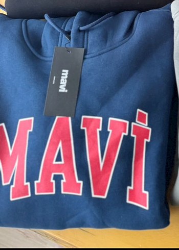 Mavi Kapüşonlu Sweatshirt - Görsel 2