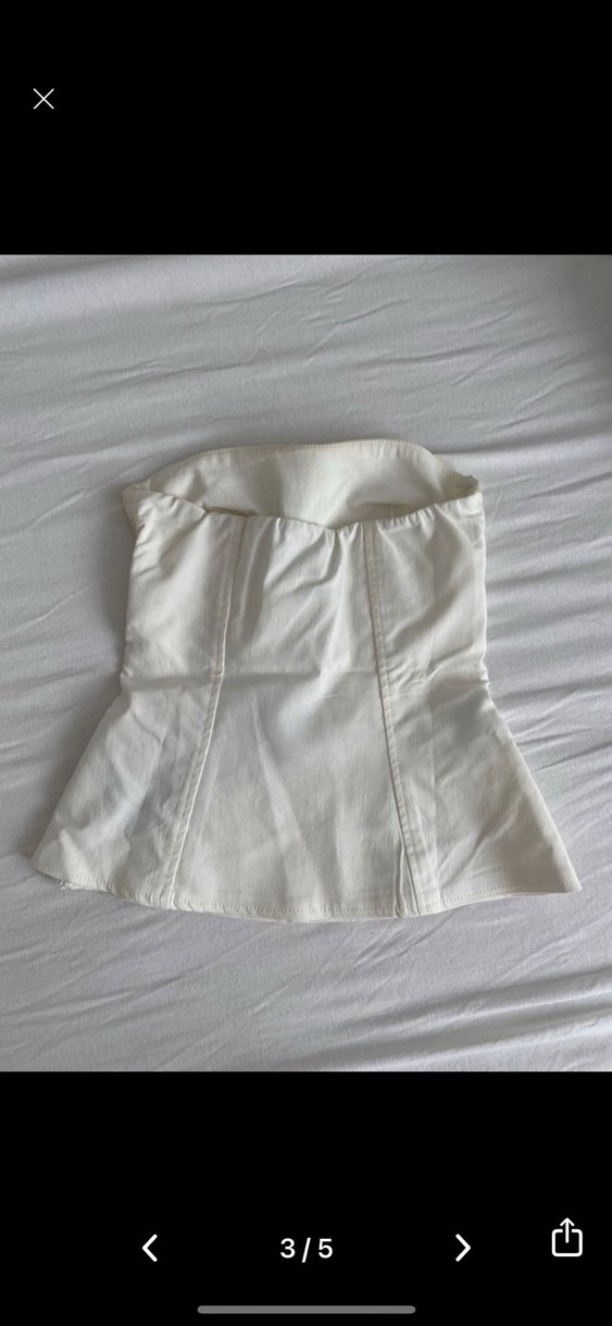 Beyaz Saten Straplez Mini Büstiyer - Görsel 3