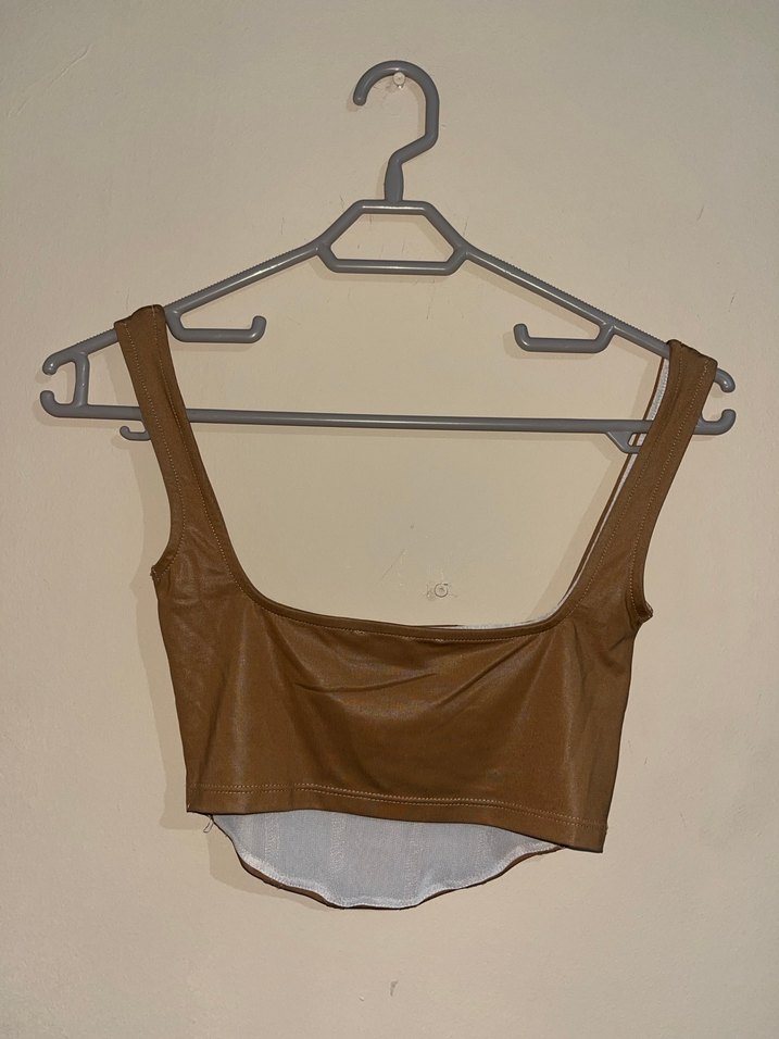 Deri Kahverengi Strappy Büstiyer - Görsel 2