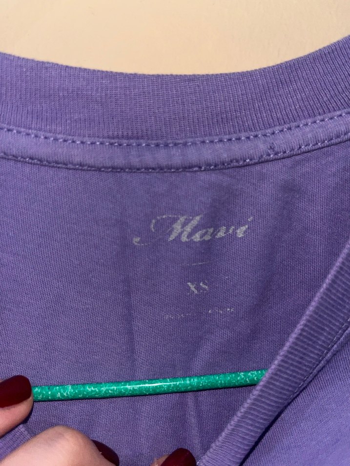 Mor Baskılı Kısa Kollu Kadın Tişört - Görsel 3