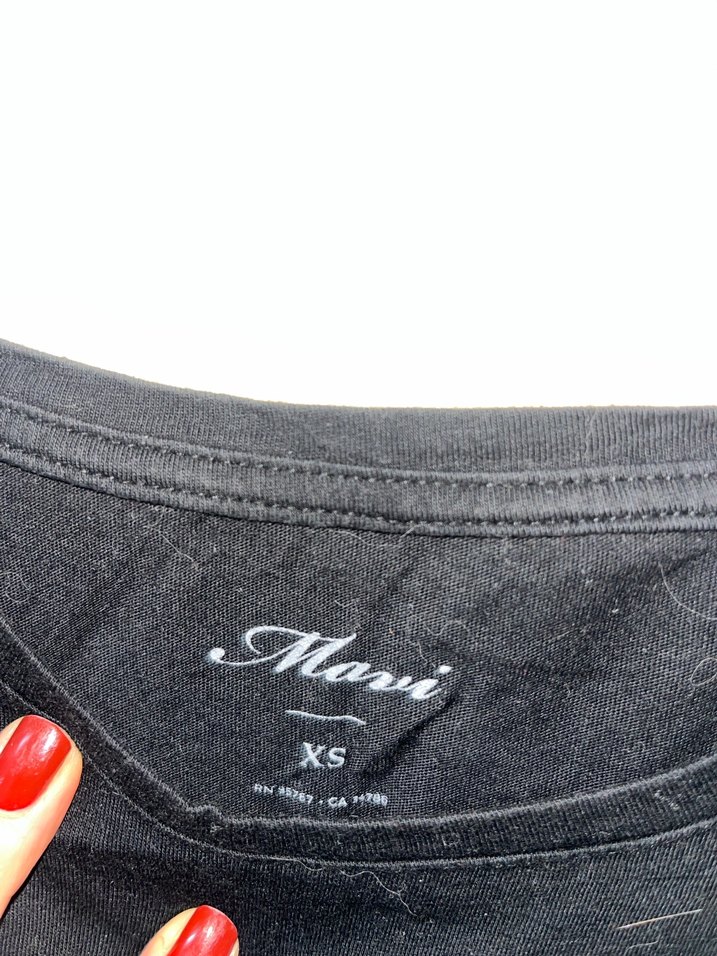 Kadın Siyah Baskılı Bisiklet Tişörtü - Görsel 2