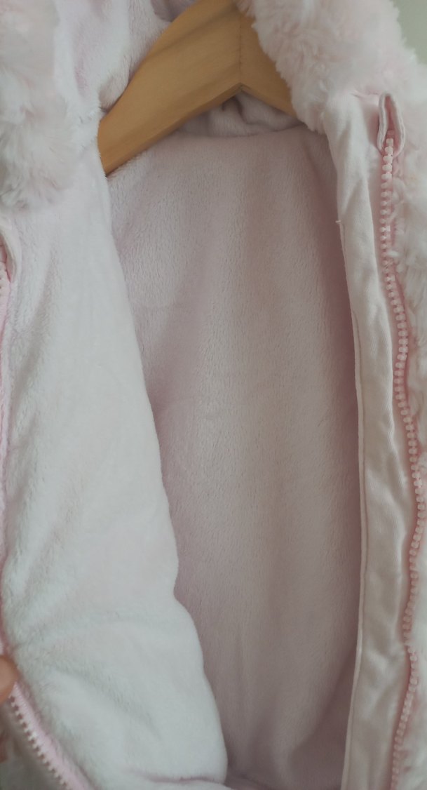 Kız Bebek Pembe Kürklü Tulumu - Görsel 2