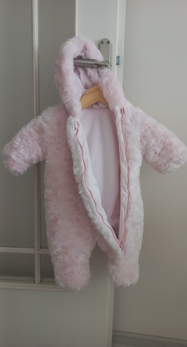 Kız Bebek Pembe Kürklü Tulumu - Görsel 5