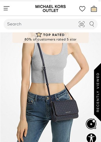 Beden siyah Renk Michael Kors Siyah Baskılı Kadın Çapraz Çanta