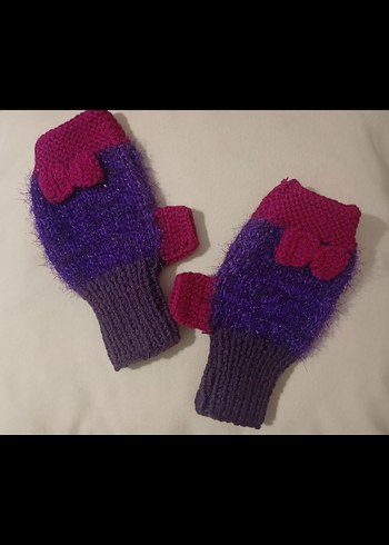 Mor Örgü Kadın Eldiveni - Görsel 2