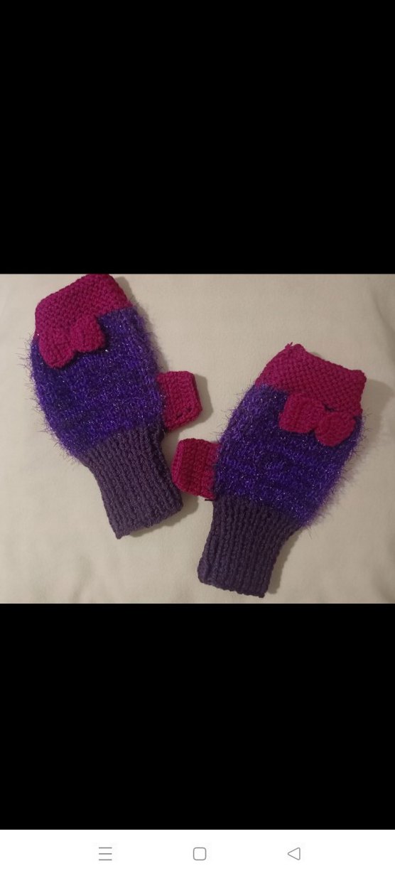 Mor Örgü Kadın Eldiveni - Görsel 2