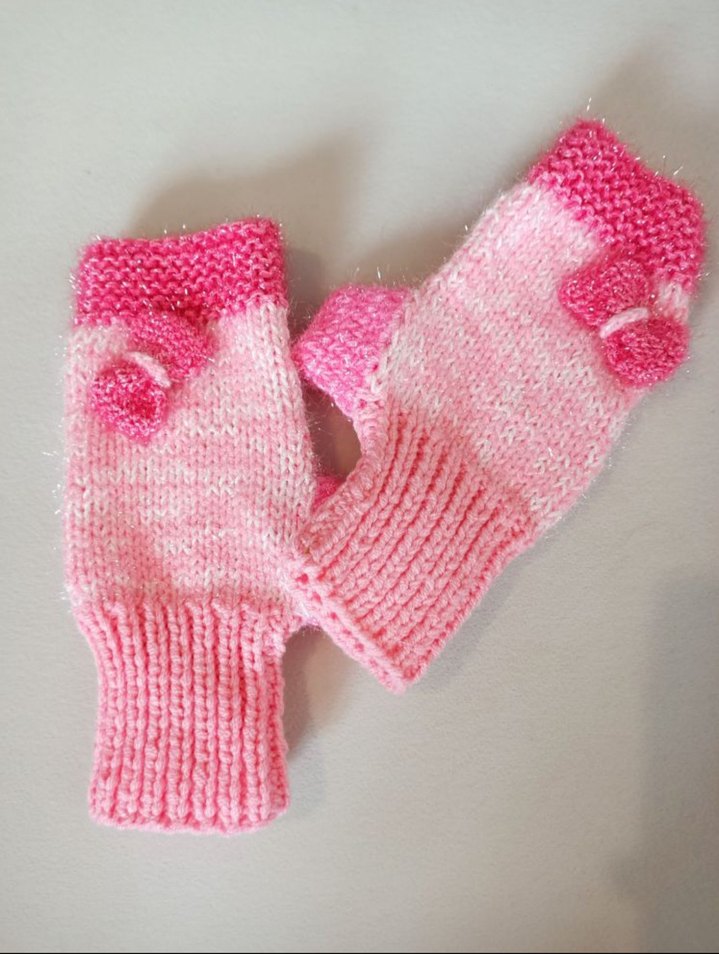 Pembe Örgü Kadın Eldiven - Görsel 5