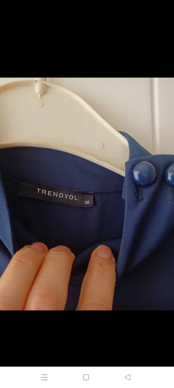 Trendyol Düğmeli Lacivert Uzun Kollu Elbise - Görsel 3