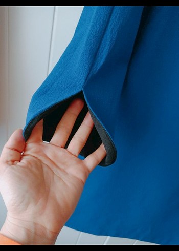 Trendyol Mavi Midi Uzun Kollu Salaş Elbise - Görsel 5