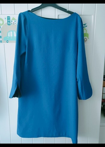 Trendyol Mavi Midi Uzun Kollu Salaş Elbise - Görsel 6