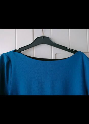 Trendyol Mavi Midi Uzun Kollu Salaş Elbise - Görsel 4