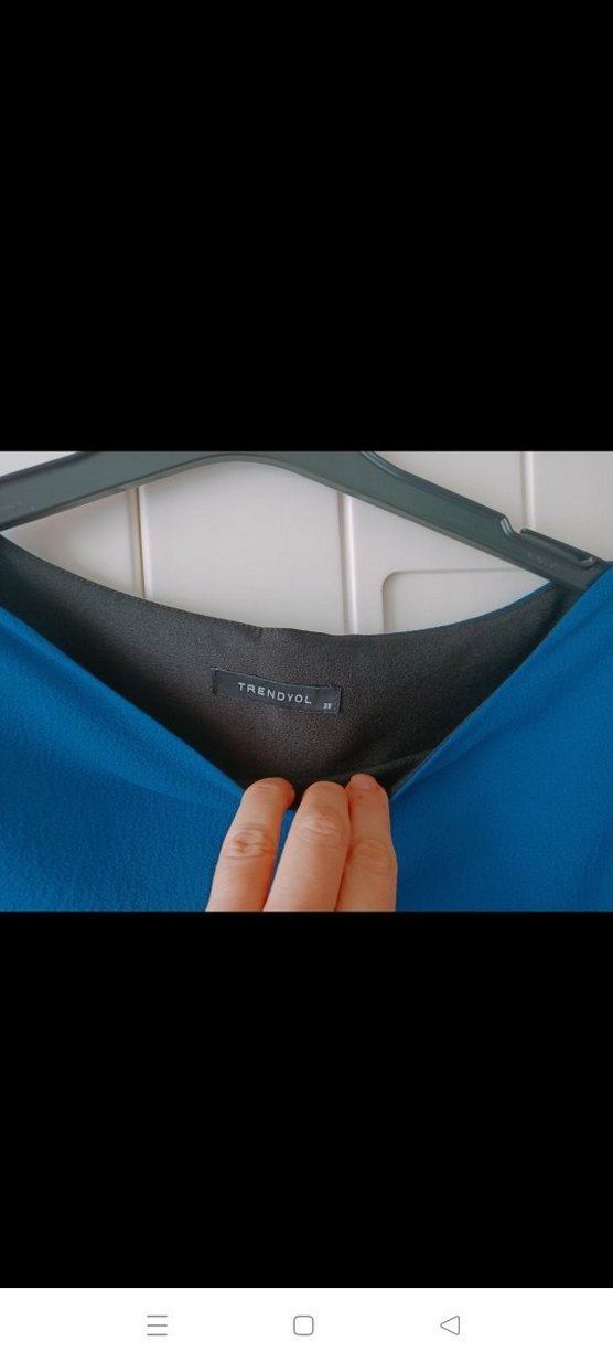 Trendyol Mavi Midi Uzun Kollu Salaş Elbise - Görsel 3