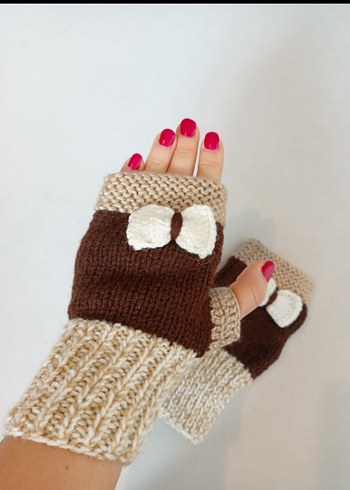 Kadın Bohem Örgü Parmaksız Eldiven - Görsel 7