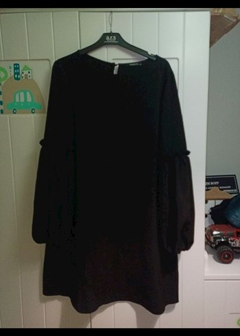 Trendyol 38 Beden Siyah Uzun Kollu Elbise - Görsel 2