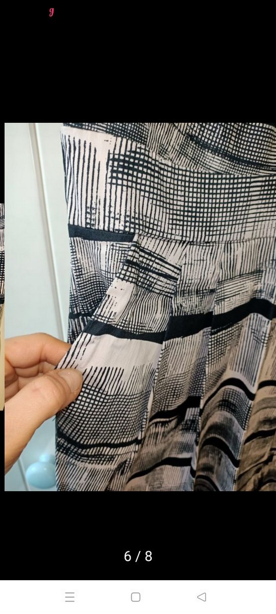 Gri Desenli Midi Pilili Kolsuz Ofis Elbisesi - Görsel 5