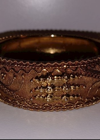 Vintage Kelepçeli Altın Renkli Bilezik - Görsel 7