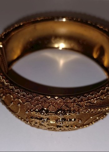 Vintage Kelepçeli Altın Renkli Bilezik - Görsel 3