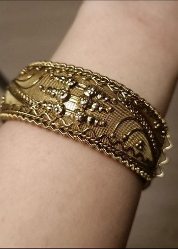 Vintage Kelepçeli Altın Renkli Bilezik - Görsel 2