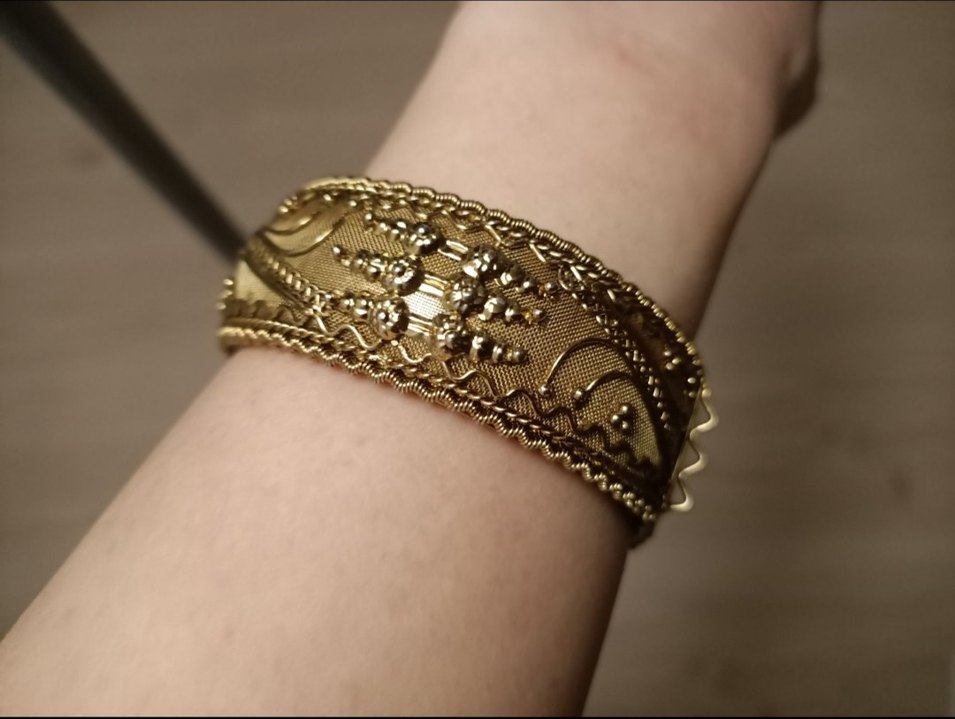 Vintage Kelepçeli Altın Renkli Bilezik - Görsel 2