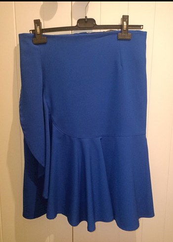 Lacivert Drapeli Midi Etek - Görsel 2