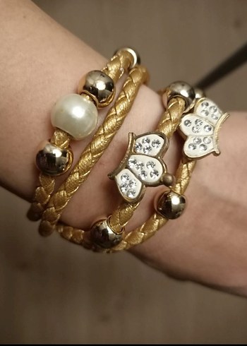 Altın Renkli Boncuklu Bohem Bileklik - Görsel 2