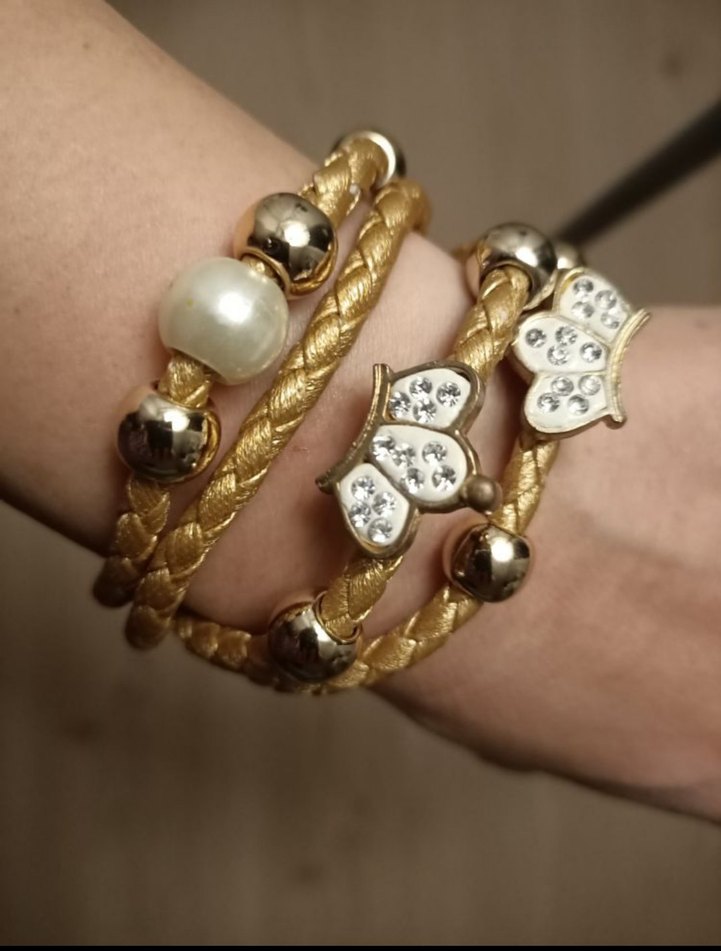 Altın Renkli Boncuklu Bohem Bileklik - Görsel 2