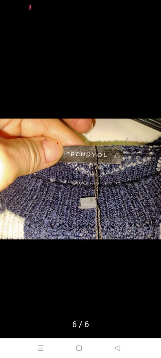 Trendyol Kareli Kalp Desenli Örgü Kadın Crop Kazak - Görsel 4