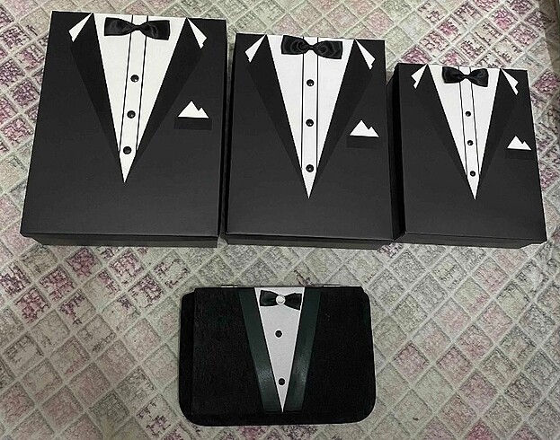 DAMAT BOHÇASI ÇEYİZ SANDIK KUTUSU -Gerçek papyon düğme