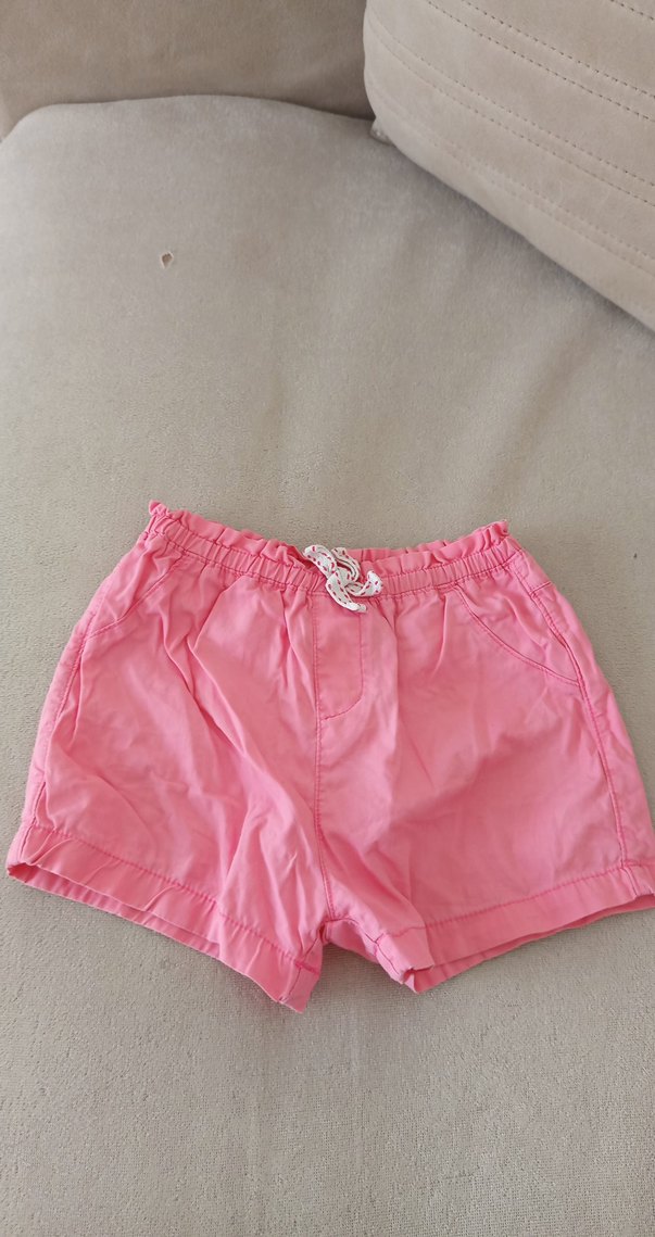 Düğmeli Pembe Basic Kız Şortu - Görsel 2