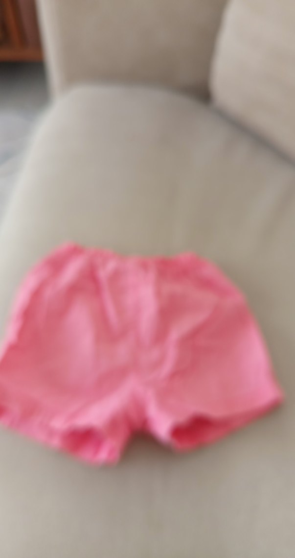 Düğmeli Pembe Basic Kız Şortu - Görsel 4