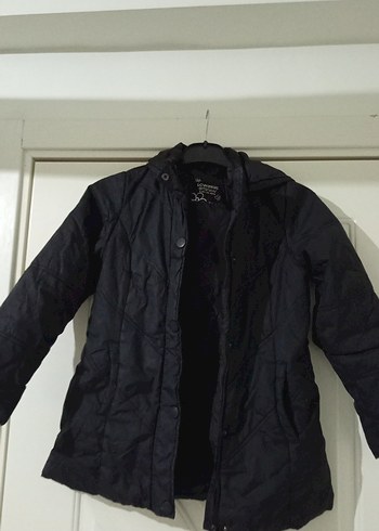 Düğmeli Siyah Erkek Çocuk Kaban - Görsel 2