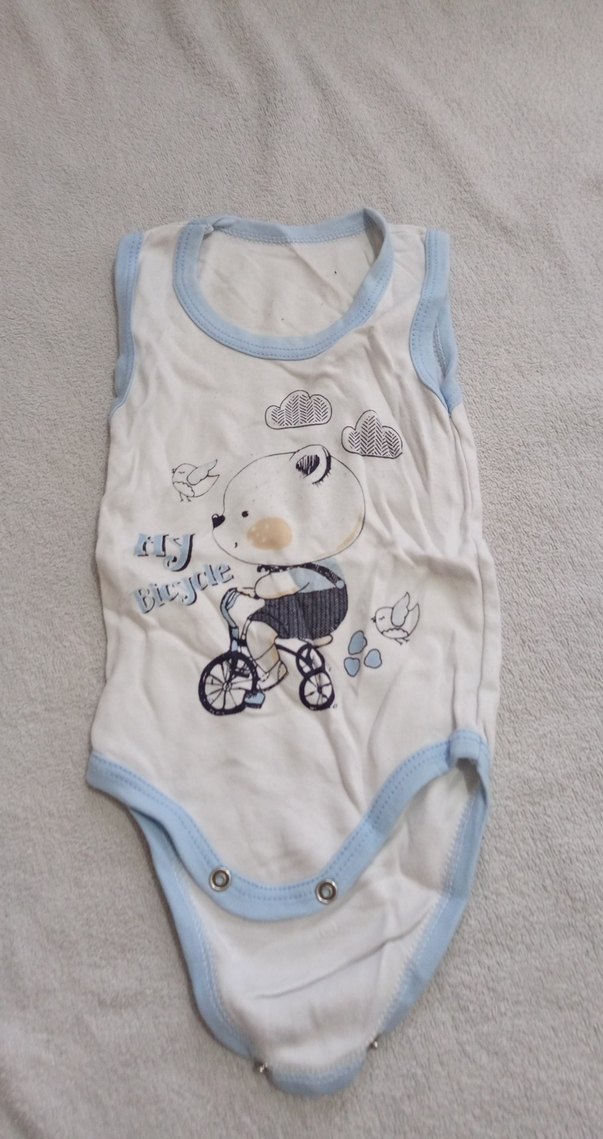 Erkek Bebek Kolsuz Pamuklu Body - Görsel 2