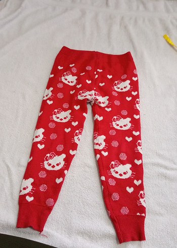 Kız Çocuk Kırmızı Örgü Tayt - Görsel 2