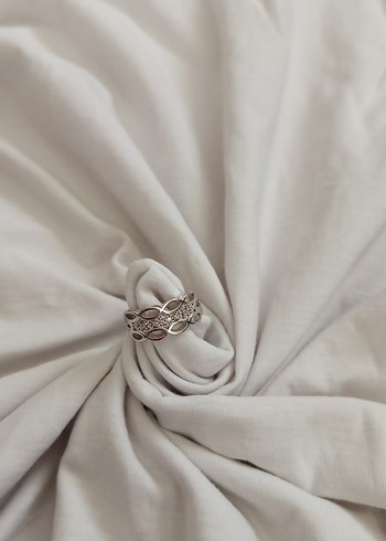 Bohem Zarafette Drapeli Beyaz Yüzük - Görsel 2