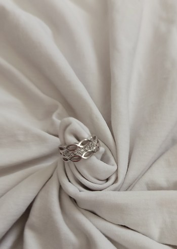 Bohem Zarafette Drapeli Beyaz Yüzük - Görsel 3