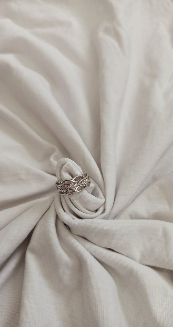 Bohem Zarafette Drapeli Beyaz Yüzük - Görsel 2