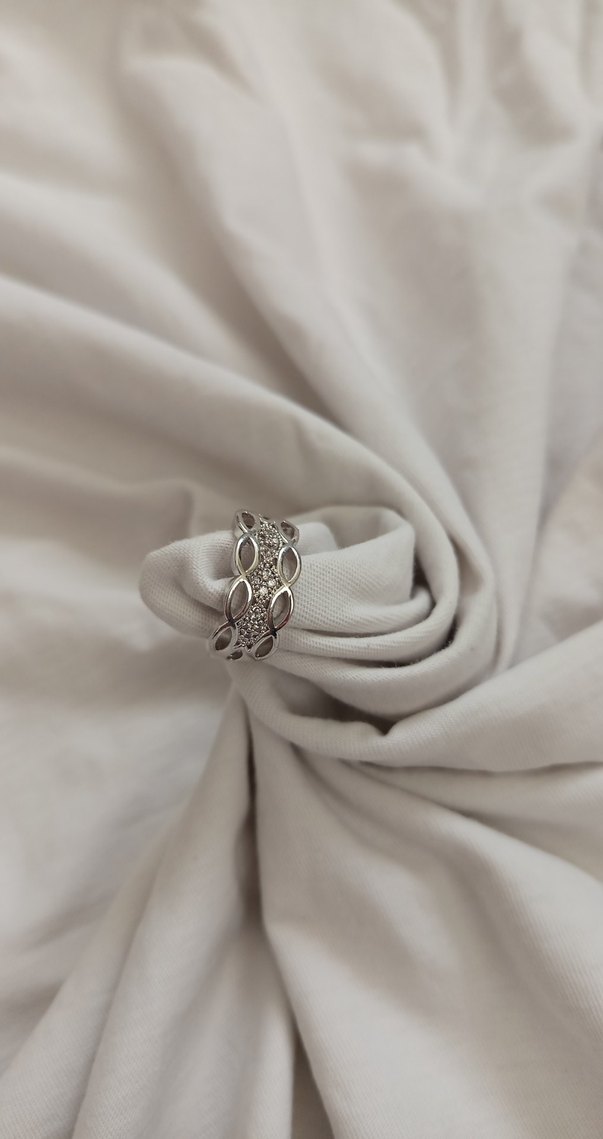 Bohem Zarafette Drapeli Beyaz Yüzük - Görsel 5