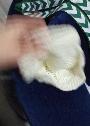 Beyaz Örgü Kadın Bere - Görsel 4