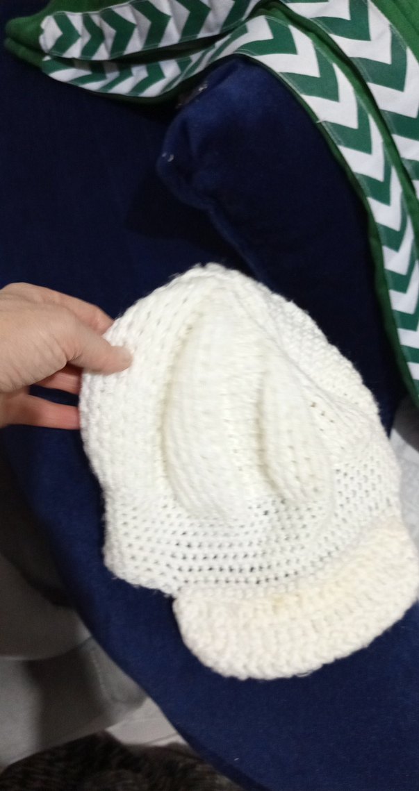 Beyaz Örgü Kadın Bere - Görsel 5