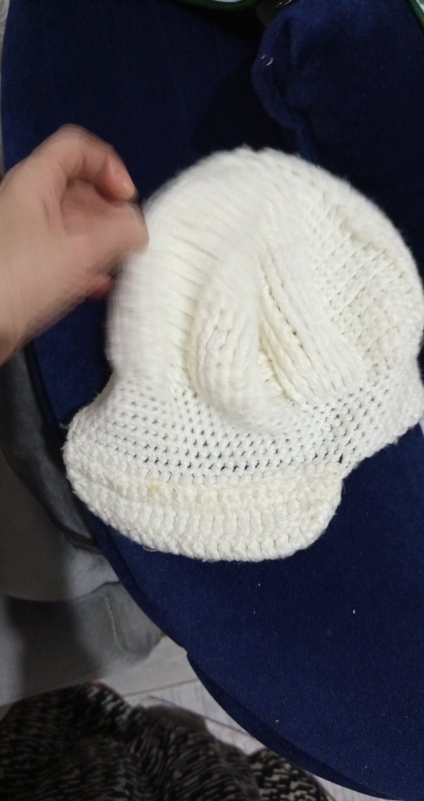 Beyaz Örgü Kadın Bere - Görsel 2