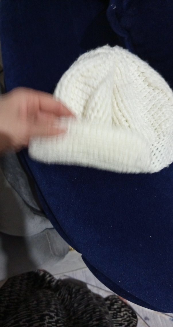 Beyaz Örgü Kadın Bere - Görsel 3