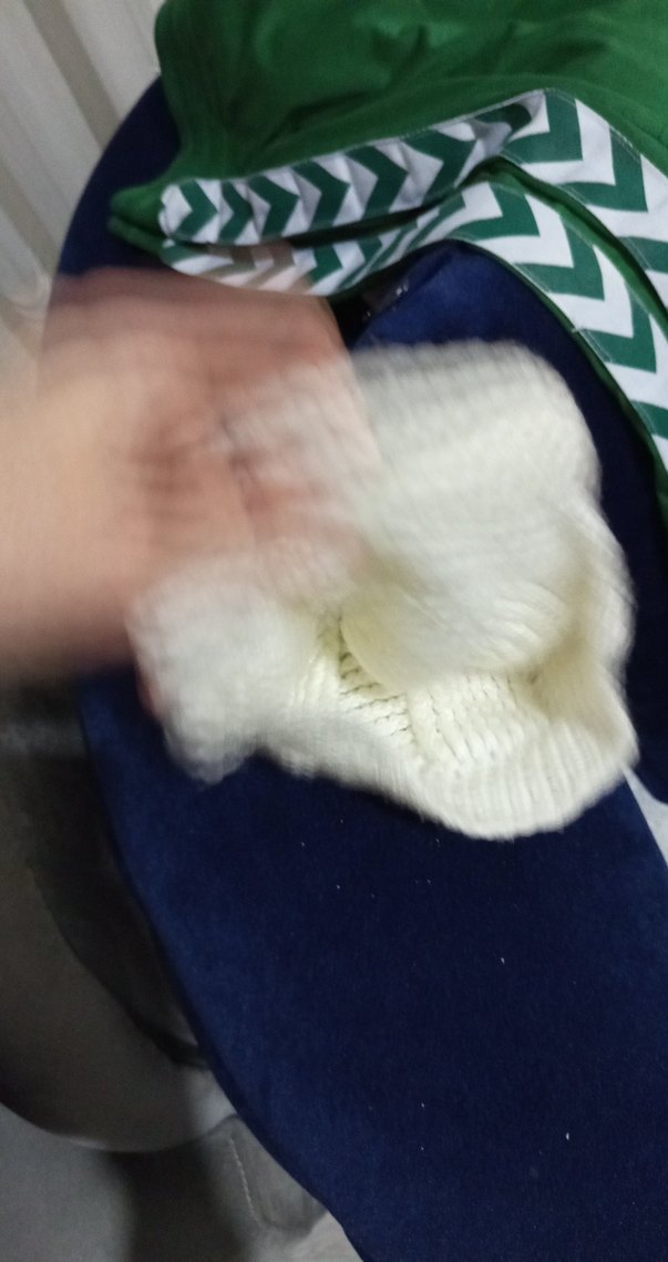 Beyaz Örgü Kadın Bere - Görsel 4