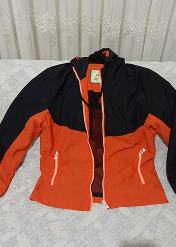 Turuncu Siyah Fermuarlı Kadın Ceket - Görsel 2