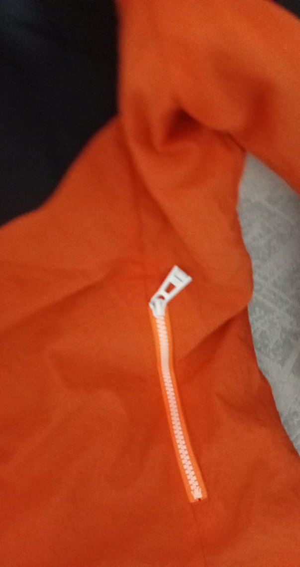 Turuncu Siyah Fermuarlı Kadın Ceket - Görsel 5