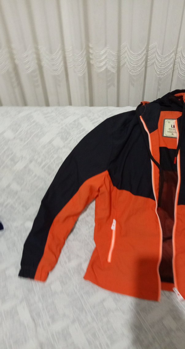 Turuncu Siyah Fermuarlı Kadın Ceket - Görsel 4