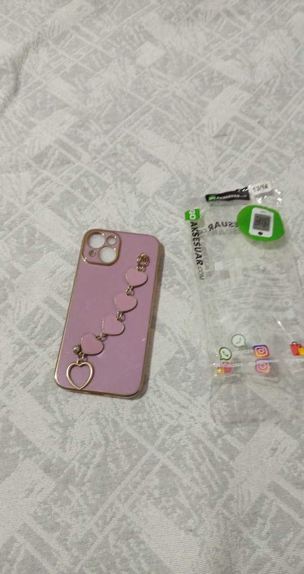 Pembe Zincir Detaylı Bohem Telefon Kılıfı - Görsel 3