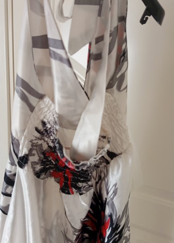 Bohem Beyaz Uzun Askısız Elbise - Görsel 4