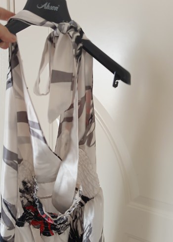 Bohem Beyaz Uzun Askısız Elbise - Görsel 5