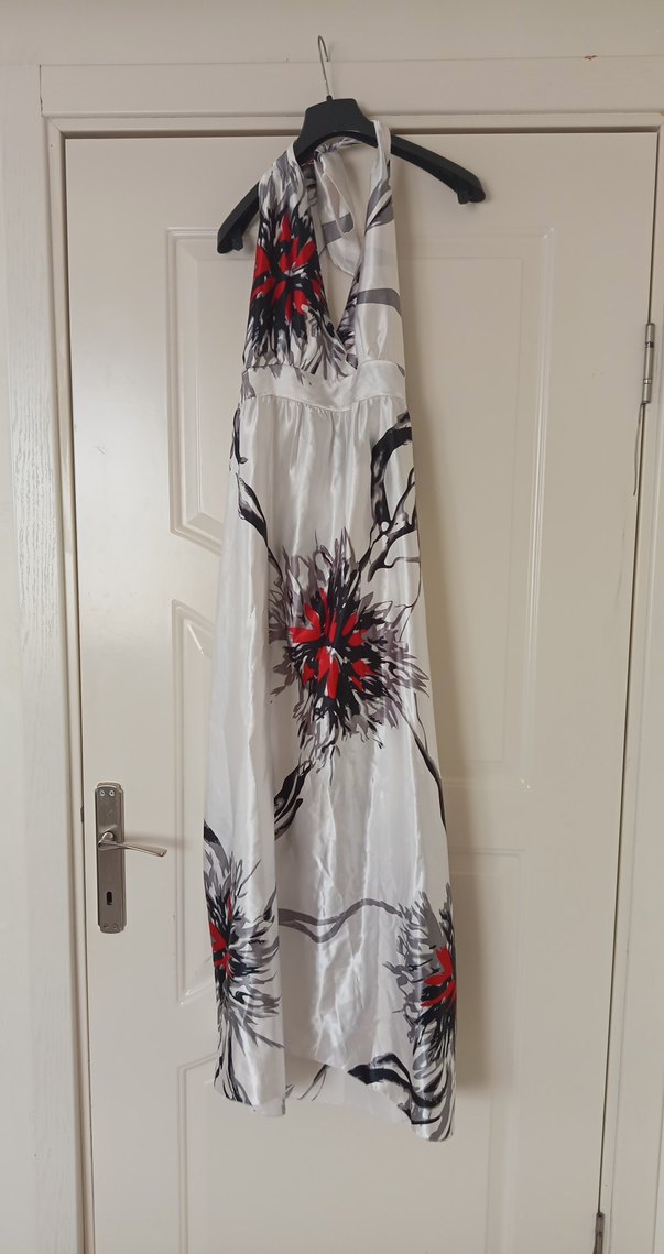 Bohem Beyaz Uzun Askısız Elbise - Görsel 2