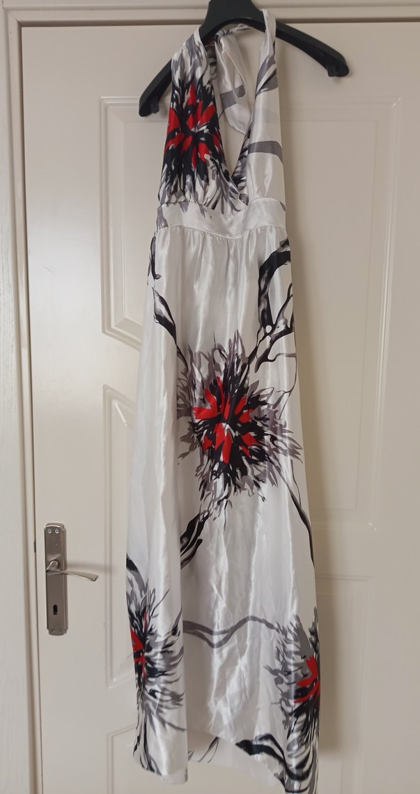 Bohem Beyaz Uzun Askısız Elbise - Görsel 3